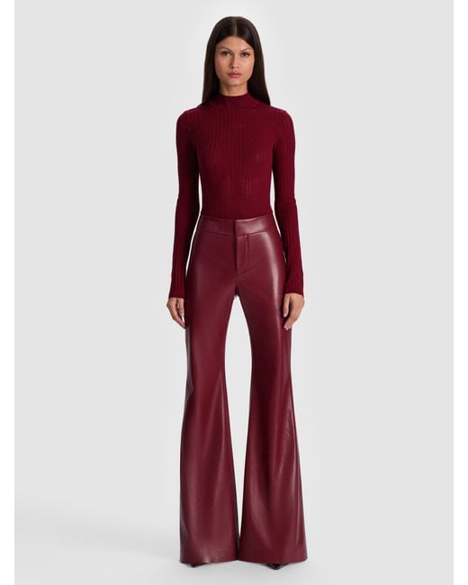 Alice + Olivia Red Andrew Vegan Pant