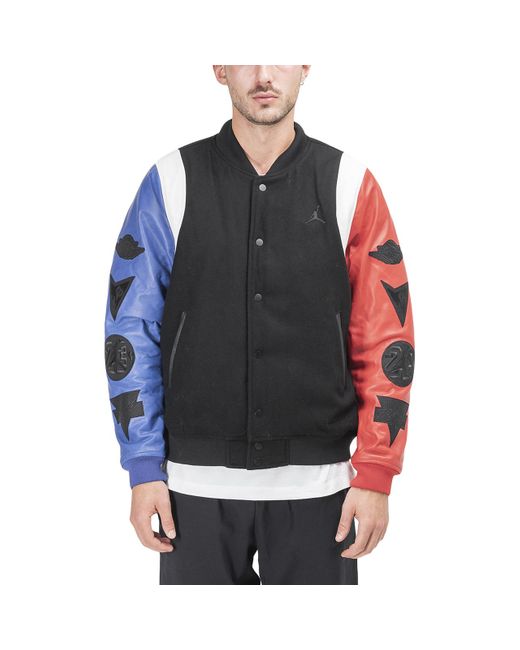 jordan varsity jacket red and black