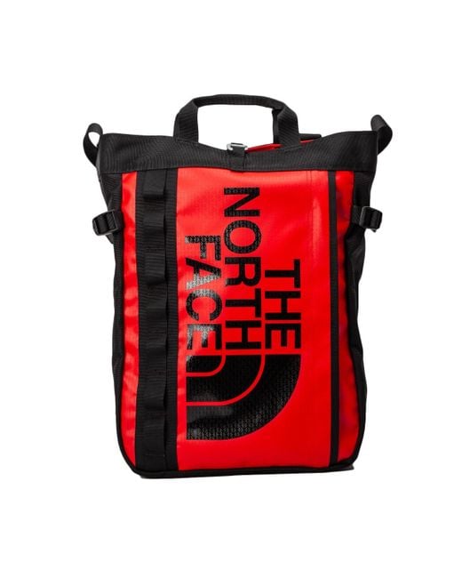 red north face bag