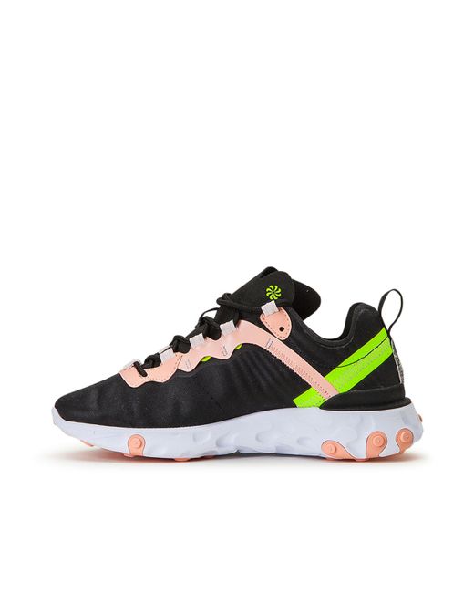 nike black and pink regrind react element 55 trainers