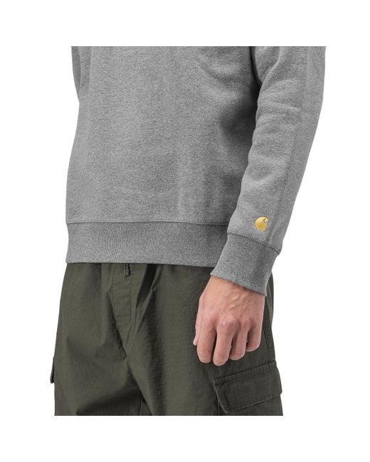 Carhartt WIP Cotton Chase Sweatshirt in Grey (Gray) for Men - Lyst