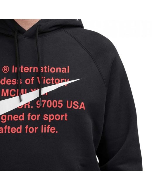 black nike swoosh hoodie