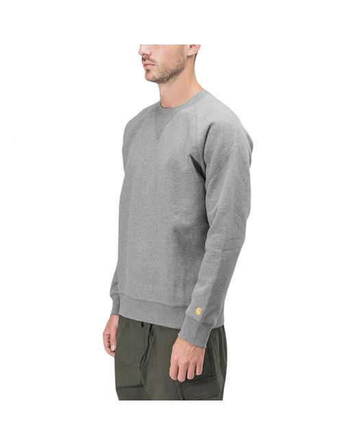 carhartt wip chase half zip sweat in grey