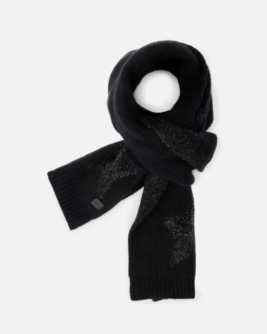 AllSaints Black Star Tinsel Metallic Scarf