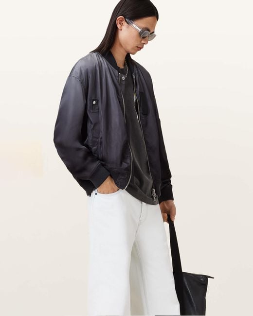 AllSaints Blue Cascade Relaxed Fit Bomber Jacket for men