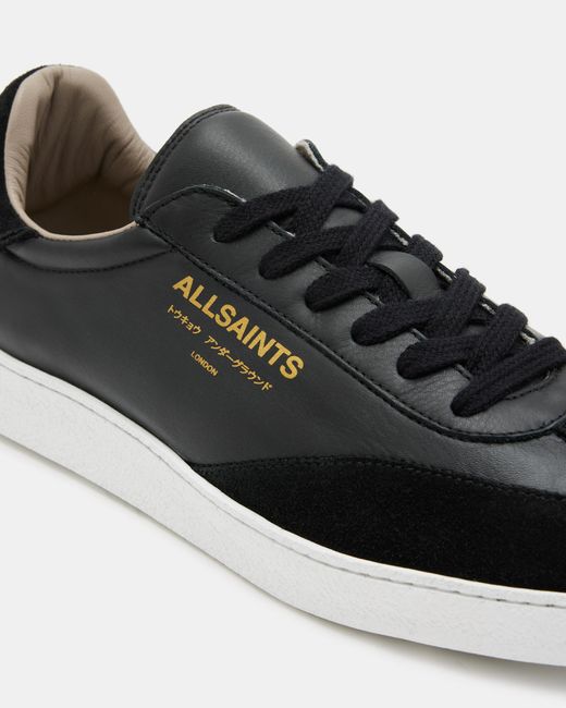 AllSaints Black Thelma Leather Low Top Trainers