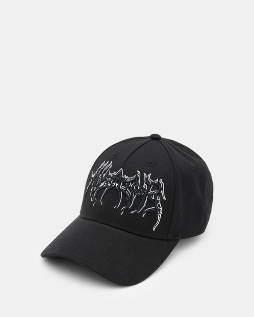 AllSaints Black Presence Embroidered Baseball Cap for men