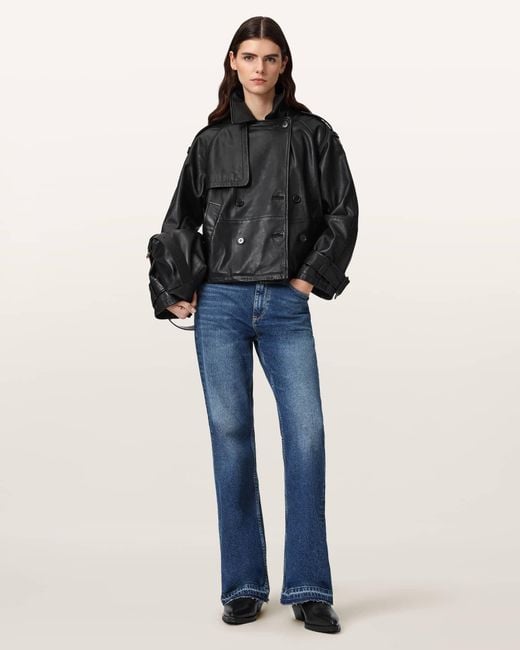 AllSaints Blue Fable Mid Rise Bootcut Denim Jeans