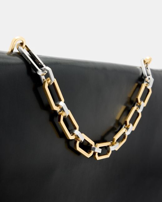 AllSaints Black Luca Chain Leather Bag,