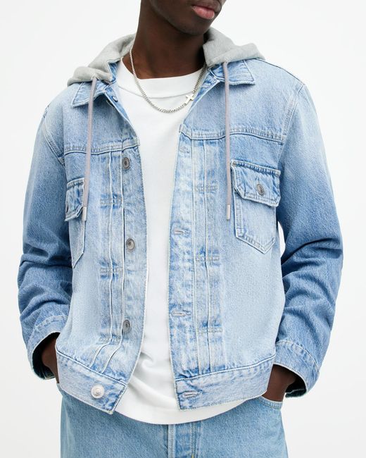 AllSaints Blue Spirit Denim Trucker Jacket, for men