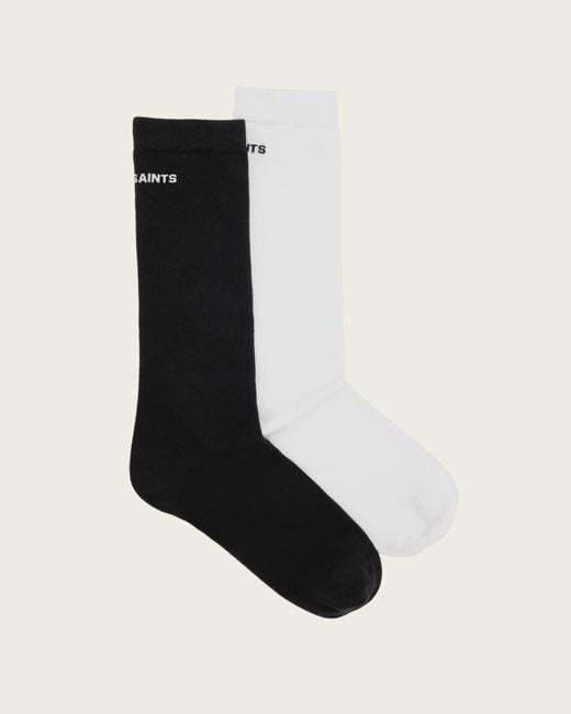 AllSaints Black London Socks 2 Pack