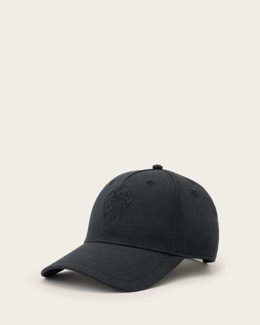 AllSaints Black Trip Heart Baseball Cap