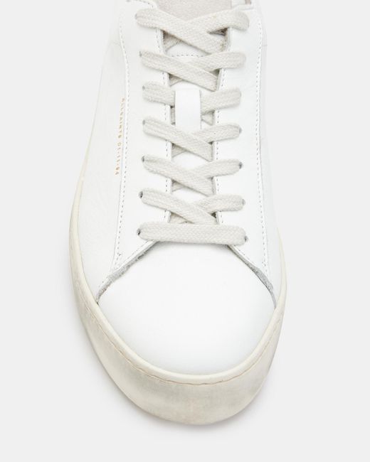 AllSaints White Shana Low Top Leather Sneakers