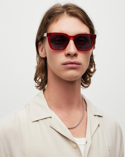 AllSaints Red Phoenix Square Sunglasses for men