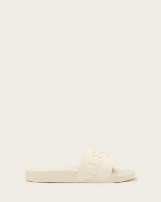 AllSaints Natural Biggy Slip On Logo Sliders