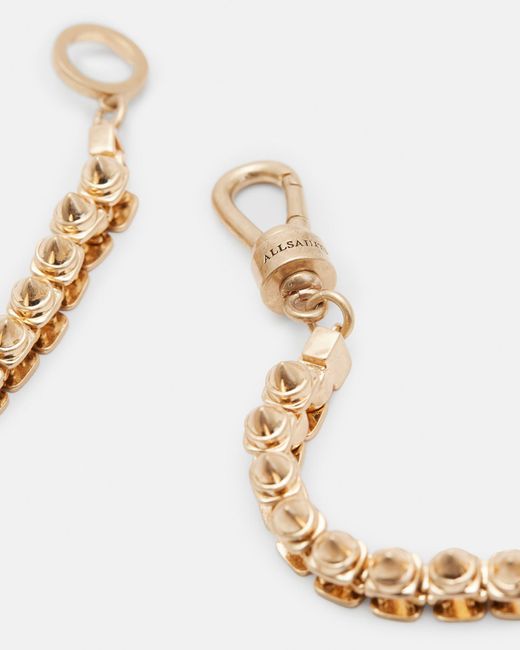 AllSaints Natural Bobbie Box Chain Studded Necklace