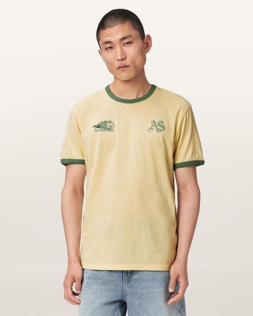AllSaints Natural Brasilia Short Sleeve Crew Neck T-Shirt for men