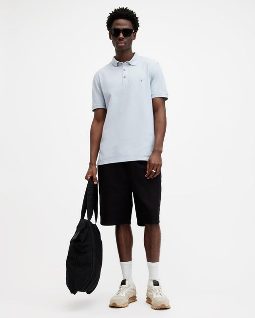 AllSaints Black Reform Short Sleeve Polo Shirts 2 Pack, for men