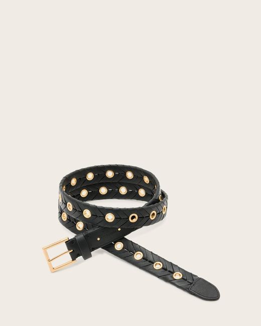 AllSaints Multicolor Alice Eyelet Woven Leather Belt