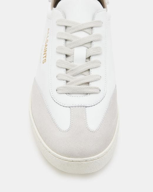 AllSaints White Thelma Suede Low Top Trainers