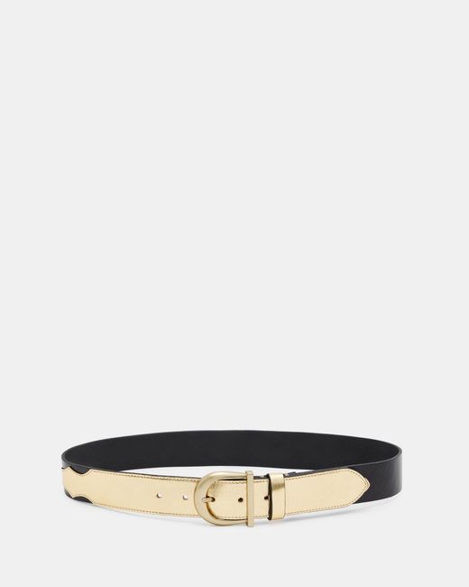 AllSaints Natural Briony Mixed Leather Western Belt