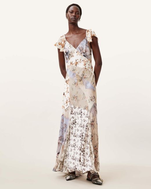AllSaints Natural Lala Floral Maxi Dress
