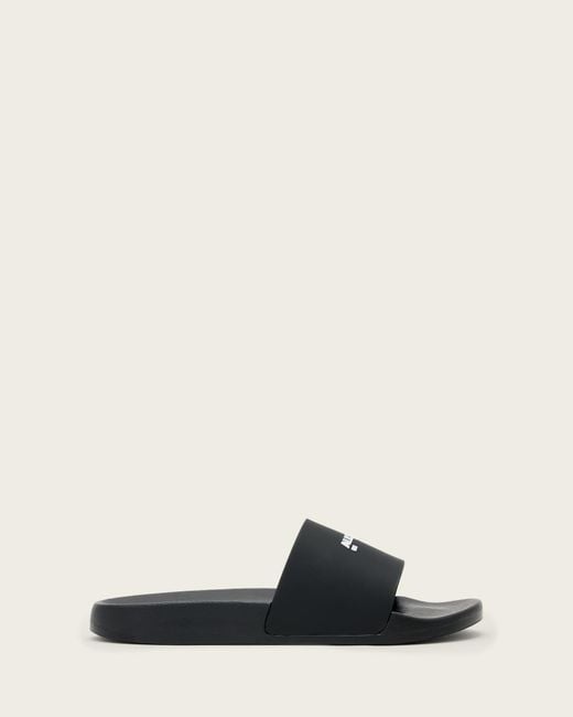 AllSaints White Date Slip On Branded Sliders for men