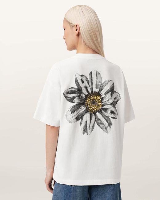 AllSaints White Petal Etta Oversized T-Shirt