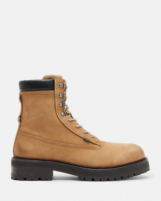 AllSaints Brown Bobcat Leather Boots for men