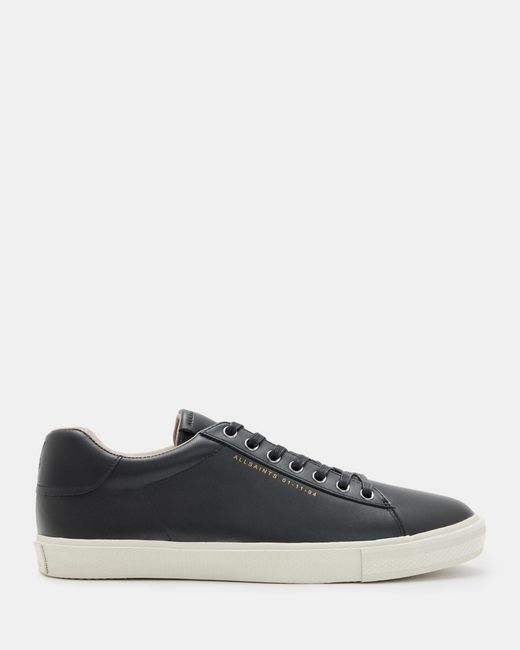 AllSaints Black Brody Leather Low Top Trainers for men