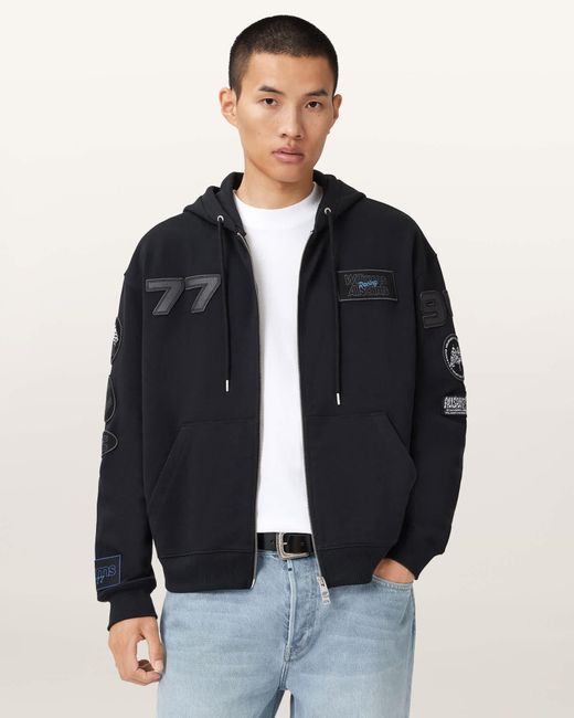 AllSaints Blue Williams X Apex Zip Sweatshirt for men