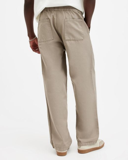 AllSaints Natural Hanbury Straight Fit Trousers, for men