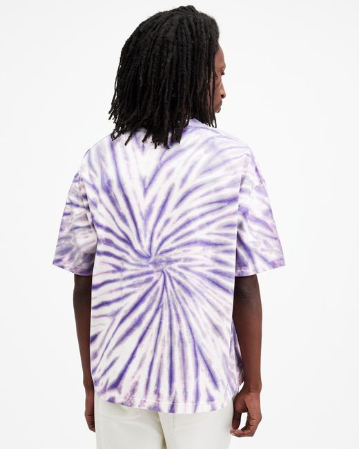 AllSaints White Fest Tie Dye Graphic Oversized T-shirt, for men