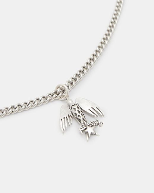 AllSaints White Pheonix Sterling Silver Necklace, for men