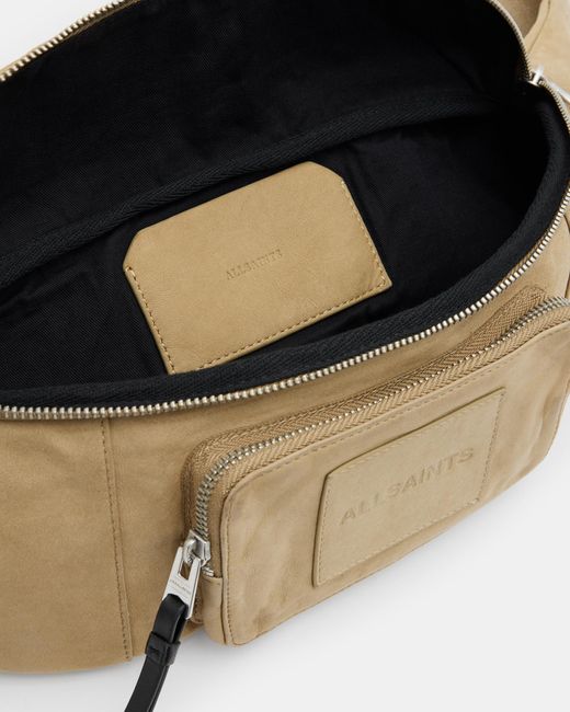 AllSaints Natural Washed Leather Bum Bag for men