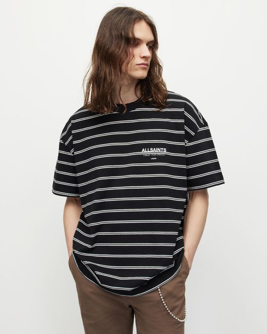 AllSaints Multicolor Underground Oversized Striped T-shirt for men