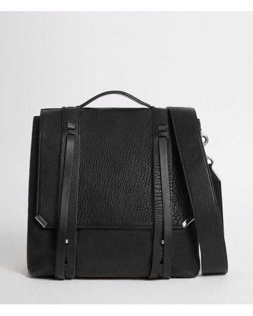 AllSaints Black Vincent Leather Backpack -