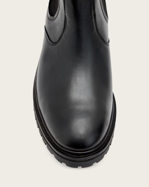 AllSaints Black Toby Leather Chelsea Boots for men