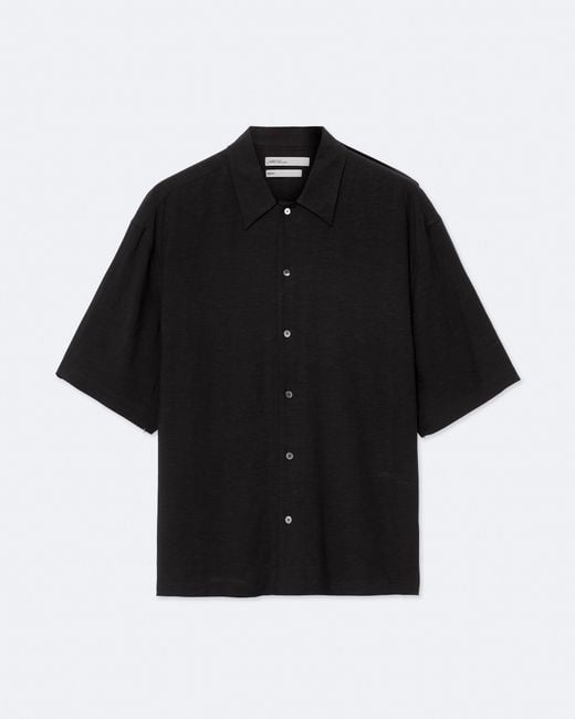 AllSaints Black Archer Oversized Viscose Shirt for men