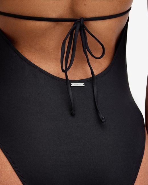 AllSaints Black Erica Adjustable Halterneck Swimsuit