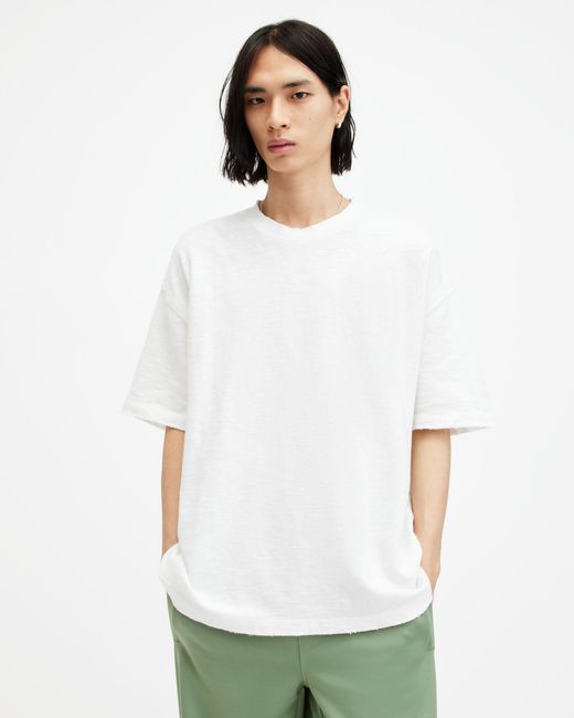 AllSaints White Aspen Oversized Short Sleeve T-shirt, for men