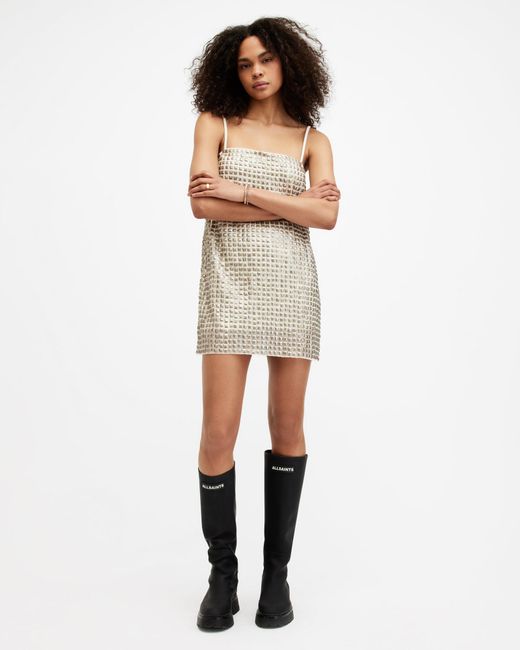 AllSaints Multicolor Opeline Embellished Mini Dress