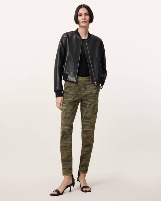 AllSaints Natural Duran Skinny Camouflage Cargo Jeans