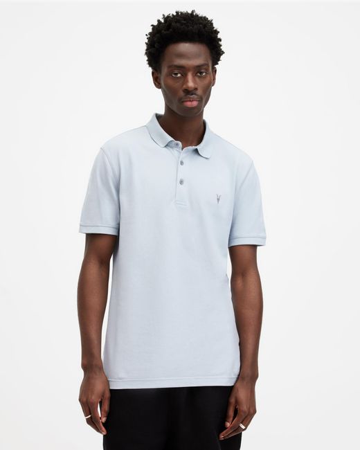 AllSaints Black Reform Short Sleeve Polo Shirts 2 Pack, for men