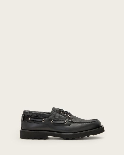 AllSaints White Skiff Boat Shoes for men