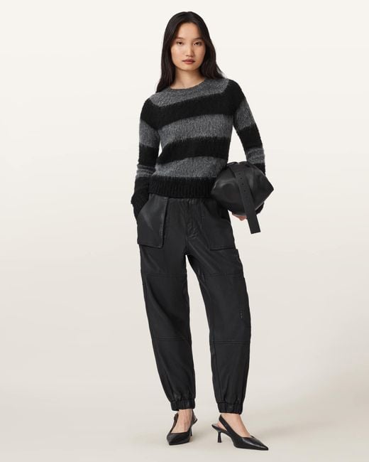 AllSaints Black Mila Tapered Cargo Pants