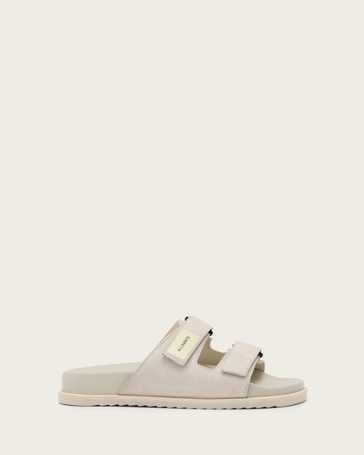 AllSaints Natural Polyurethane Vex Leather Sandals, /Us 8/Eu 41 for men