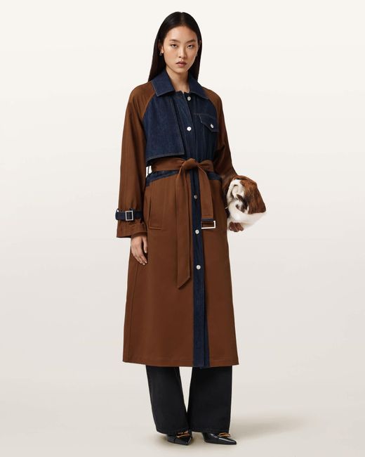 AllSaints Natural Cotton Dayly Trench Coat, /Us 2