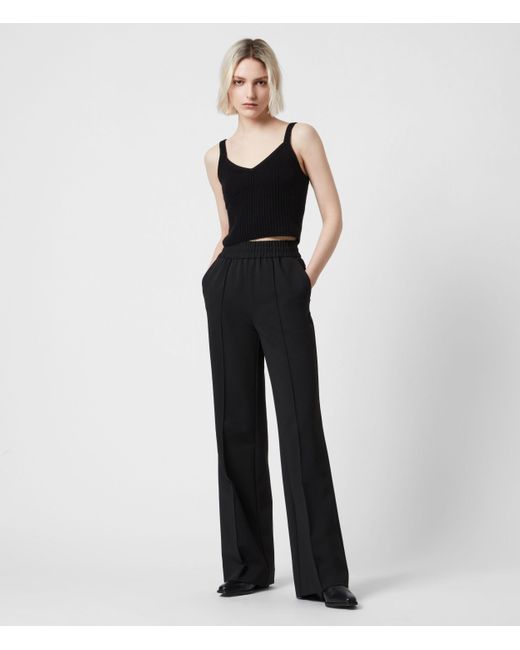 AllSaints Black Millie High-rise Relaxed Pants