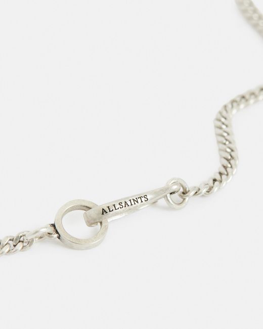 AllSaints Black Cyrus Curb Chain Sterling Silver Necklace, for men